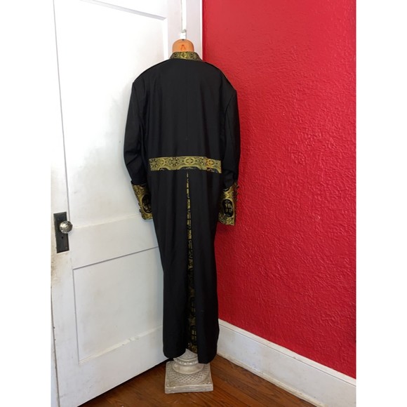 Bohemian Kimono•Religious emperor Cover Up w/cross Robe•Smoking Jacket•Priest - Picture 6 of 11